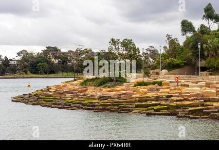 Nawi Cove und restaurierten Barangaroo Reserve Park, Sydney, NSW, Australien. Stockfoto