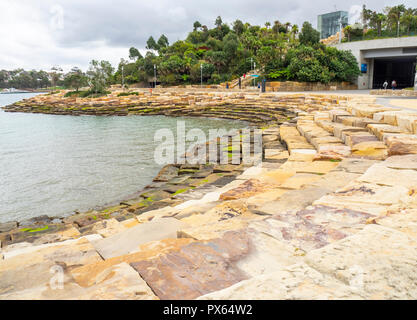 Nawi Cove und restaurierten Barangaroo Reserve Park, Sydney, NSW, Australien. Stockfoto