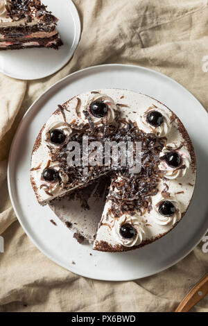 Süße hausgemachte Schwarzwälder Kirschtorte bereit zu Essen Stockfoto