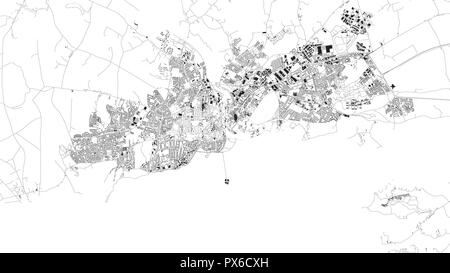 Satelliten Karte von Galway, Irland, Straßen der Stadt. Stadtplan, Stadtzentrum Stock Vektor