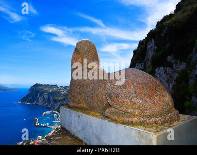 Die Villa San Michele in Anacapri, die das Haus wurde gebaut von schwedischen Arzt Axel Munthe. Der Garten ist eine Oase der Ruhe auf der Insel Capri Stockfoto