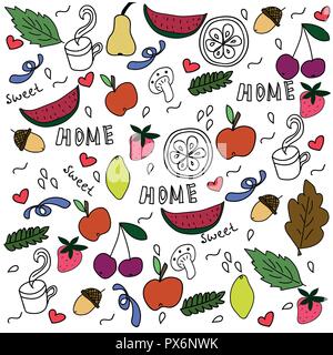 Home Sweet Home. Hand gezeichnet doodle Stil Stock Vektor