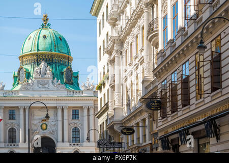 Am Kohlmarkt und Hofburg, Wien, Österreich, Europa Stockfoto