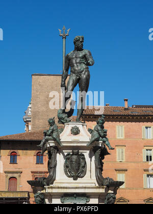 Fontana del Nettuno (Bedeutung Neptun Brunnen) in Bologna, Italien Stockfoto