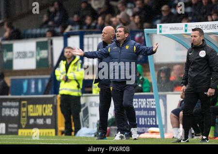 Burton Albion Manager Nigel Clough während der Sky Bet Liga 1 Übereinstimmung zwischen den Wycombe Wanderers und Burton Albion am Adams Park, High Wycombe, England Stockfoto