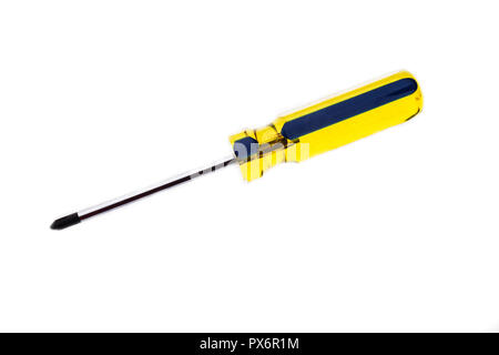 Neue kreuzschlitzschraubendreher, unbenutzt, auf weißem Hintergrund Stockfoto