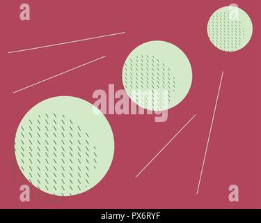 Geometrische retro Memphis Stil, Formen auf rosa Hintergrund Vektor Stock Vektor