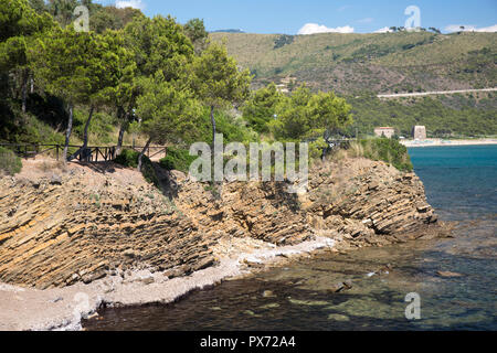 Cilento Nationalpark. Ogliastro Marina Bay Stockfoto