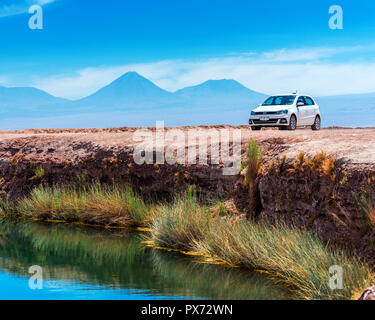 ATACAMA, CHILE - Januar 17, 2018: Landschaft in der Atacama-Wüste Stockfoto