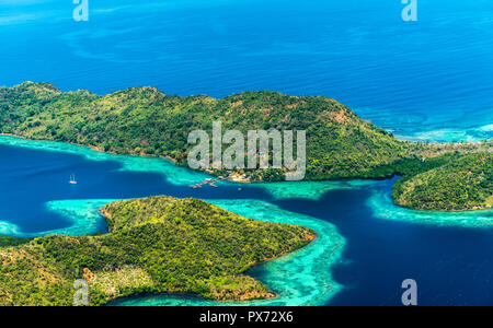 Blick auf die Inseln, den Philippinen. Kopieren Sie Platz für Text. Ansicht von oben Stockfoto