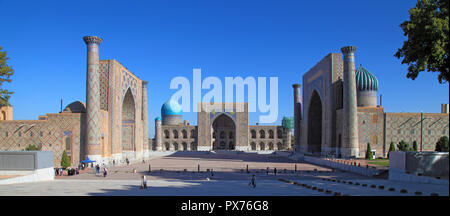 Usbekistan, Samarkand, Registan, Koranschulen, Stockfoto