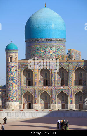 Usbekistan, Samarkand, Registan; Tilya Kori, Tilla Kari, madrasah, Stockfoto