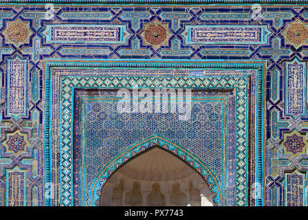 Usbekistan, Samarkand, Shah-i-Zinda, Nekropole, Alim Nasafi Mausoleum, Stockfoto