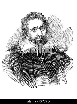 Benjamin Jonson (1572-1637) war ein englischer Dramatiker, Dichter, Schauspieler, und Literaturkritiker, deren Kunstfertigkeit eine dauerhafte Auswirkung auf die englische Poesie und Bühne comedy ausgeübt. Er popularisiert die Komödie der Körpersäfte und ist am besten für die satirische spielt Volpone und Der Alchimist (1610) und für seine Lyrik und epigrammatischer Rasanz Lyrik bekannt. Er wird in der Regel als zweite wichtige englische Dramatiker während der Regierungszeit von James VI angesehen und ich nach William Shakespeare. Stockfoto