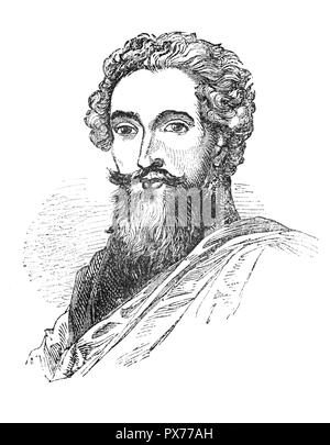 Francis Beaumont (1584-1616) war ein Dramatiker in der englischen Renaissance Theater, berühmt für seine Zusammenarbeit mit John Fletcher. Er wurde Schüler des Dichters und Dramatikers Ben Jonson; er war auch mit Michael Drayton und andere Dichter und Dramatiker kennen. Beaumont in Zusammenarbeit mit der Fletcher begann im Jahre 1609, wenn Sie arbeiteten auf Philaster, von des Königs Männer im Globe Theater und Blackfriars durchgeführt. Es war ein Erfolg, die Einleitung der Karriere der beiden Dramatiker und ein neuer Geschmack für tragikomödie. Beaumont war ein Dramatiker und auch ein Dichter. Stockfoto