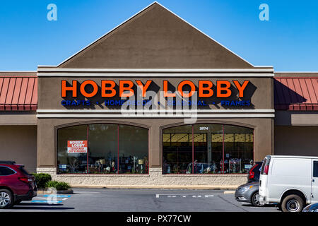 Lancaster, PA, USA - 18. Oktober 2018: Hobby Lobby Speichert ist eine private gemeinnützige Organisation, besitzt und betreibt eine Kette der amerikanischen Kunst und craf Stockfoto