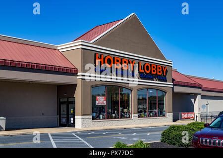 Lancaster, PA, USA - 18. Oktober 2018: Hobby Lobby Speichert ist eine private gemeinnützige Organisation, besitzt und betreibt eine Kette der amerikanischen Kunst und craf Stockfoto