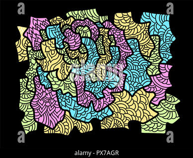 Zusammenfassung Hintergrund Muster in der Hand gezeichneten Stil. Bunte Vektor Illustration. Stockfoto