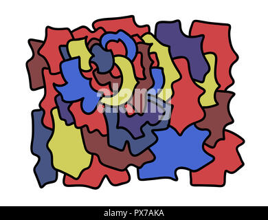 Zusammenfassung Hintergrund Muster in der Hand gezeichneten Stil. Bunte Vektor Illustration. Stockfoto