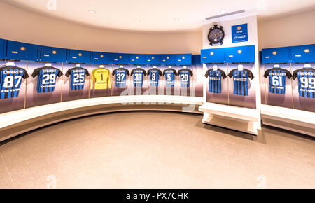 Umkleide der FC Inter zu San Siro Arena Stockfoto