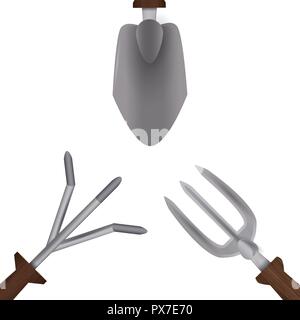 Gartenarbeit spatule und Rechen tools Vector Illustration Design Stock Vektor