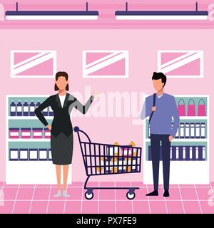 Menschen auf Supermarkt Stock Vektor