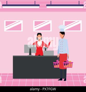 Menschen auf Supermarkt Stock Vektor