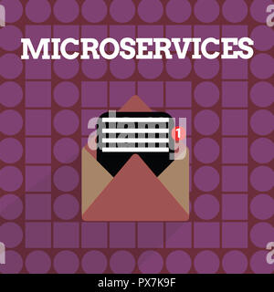 Handschrift text MicroServices-Architektur schreiben. Konzept sinn Software Entwicklung Technik Gebäude einzelne Funktion Modul. Stockfoto