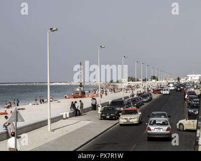 Dubai, öffentlichen Strand in der Nähe von Jumeirah Beach Hotel, Vereinigte Arabische Emirate Stockfoto