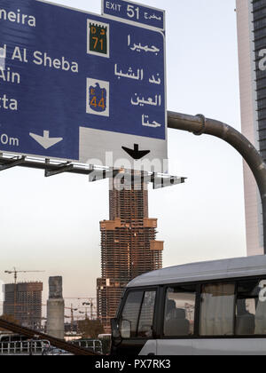 Dubai, Baustelle um Burj Dubai, Vereinigte Arabische Emirate Stockfoto