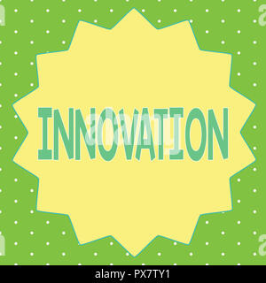 Wort schreiben Text Innovation. Business Konzept für neue Methode Idee Produkt verschiedene Kreative nicht vorher bekannt. Stockfoto