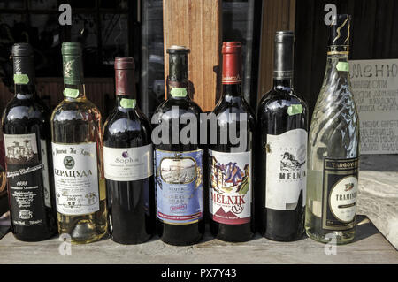 Melnik, Rotwein, bekannte Weinregion, Bulgarien-Pirin-Gebirges Stockfoto