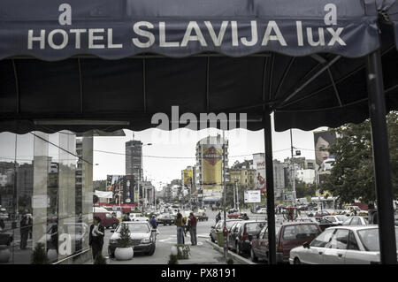 Beograd, unterzeichnen Hotel Slavija Lux Hotel Slavia, Serbien-Montenegro, Belgrad Stockfoto