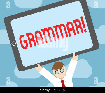 Text Zeichen, Grammatik. Konzeptionelle Foto ganze System und die Struktur der Sprache und der Sprachen im Allgemeinen. Stockfoto