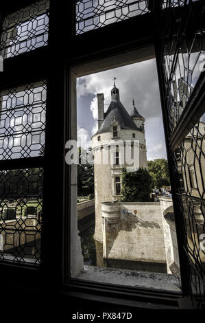 Loire Schloss, Chateau des Dames, Schloss Chenonceau, Frankreich, Loiretal, Chenonceaux Stockfoto