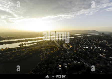 Milleniumstower, Österreich, Wien, Wien, 22. Bezirk, Donaucity Stockfoto
