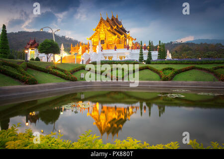 Ho Kham Luang Royal Flora Expo, die traditionelle thailändische Architektur im Lanna Stil, Chiang Mai, Thailand Stockfoto