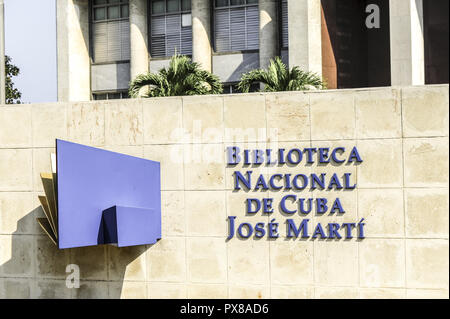 Kuba, Havanna, Plaza De La Revolucion, Biblioteca Nacional de Kuba Jose Marti, Habana Stockfoto