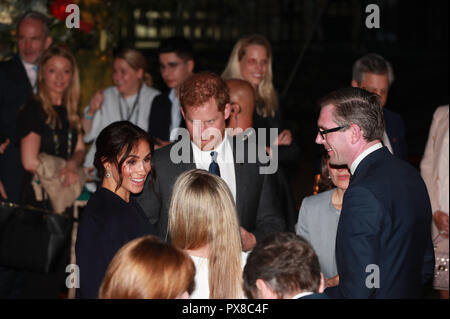 Der Herzog und die Herzogin von Sussex an einer Rezeption im Sydney Opera House, die Öffnung der 2018 Invictus Spiele während Ihrem Besuch in Australien zu markieren. Stockfoto