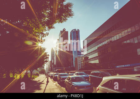 PHILADELPHIA - USA - September 19, 2018: Sonnenaufgang im City Center in Philadelphia im Sommer. Stockfoto