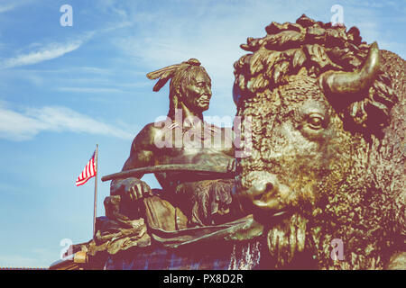 PHILADELPHIA, USA - 19. SEPTEMBER 2018: George Washington Monument in Philadelphia. Die Statue wurde 1897 von Rudolf Siemering (1835-1905). Stockfoto