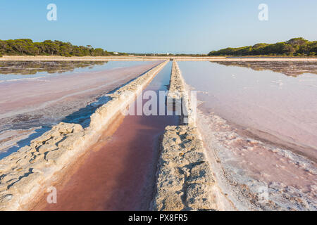 Salzseen in Formentera, Spanien Stockfoto