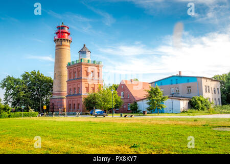 Schöne Aussicht von berühmten Kap Arkona Leuchtturm im Sommer, Insel Rügen, Ostsee, Deutschland Stockfoto