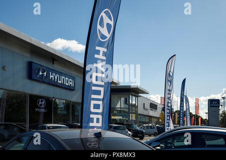 Die Hyundai Autohaus in Crewe, Großbritannien Stockfoto
