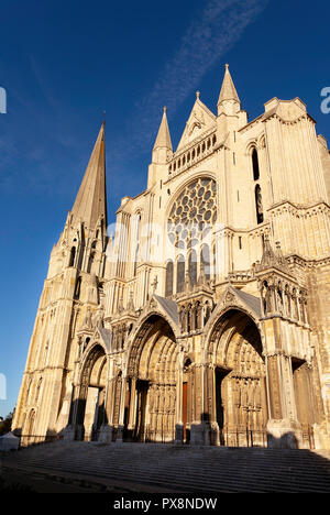 Die Kathedrale von Chartres extrior de Notre Dame, Frankreich Stockfoto