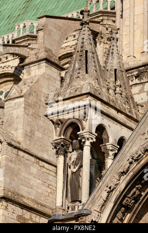 Die Kathedrale von Chartres extrior de Notre Dame, Frankreich Stockfoto