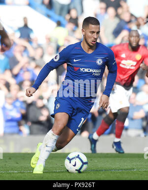 Eden Hazard von Chelsea in der Premier League zwischen Chelsea und Manchester United an der Stamford Bridge am 20. Oktober 2018 in London, England. (Foto von Zed Jameson/phcimages.com) Stockfoto