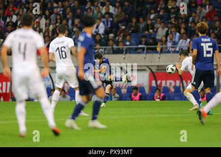 Saitama, Japan. 16 Okt, 2018. Shoya Nakajima (JPN) Fußball: kirin Challenge Cup 2018 Match zwischen Japan 4-3 Uruguay an der Saitama Stadion 2002 in Saitama, Japan. Quelle: LBA/Alamy leben Nachrichten Stockfoto