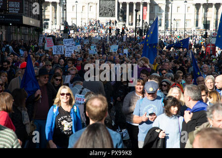 London, Großbritannien. Okt, 2018 20. Volkes Stimme - März für die Zukunft gegen Brexit Credit: A. Bennett/Alamy Leben Nachrichten. Stockfoto