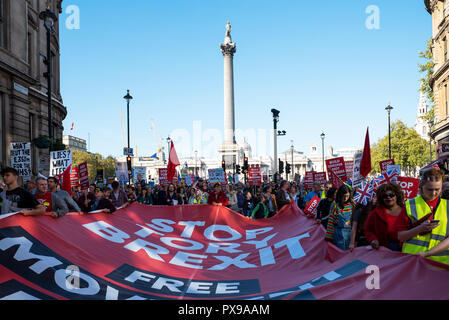 London, Großbritannien. 20. Oktober 2018. Die Volksrepublik € Abstimmung März für die Zukunft. Gang durch die Londoner Parliament Square und anspruchsvollen ein Völker Abstimmung zu einem abschließenden Brexit beschäftigen. Organisiert von der Völker, durch offene Abstimmung Kampagne in Großbritannien, der Europäischen Bewegung Deutschland, Großbritannien für Europa unterstützt, Wissenschaftler für die EU, gesünder, unsere Zukunft unsere Wahl, für unsere Zukunft € Willen, Wales für Europa & InFacts. Credit: Stephen Bell/Alamy leben Nachrichten Stockfoto